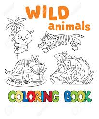 Download Coloring Book Or Coloring Picture With Wild Animals Tiger Panda Royalty Free Cliparts Vectors And Stock Illustration Image 37451366