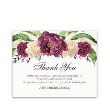 What to write on funeral flowers and sympathy cards? Sympathy Thank You Card For Condolences Purple Floral Feminine Design