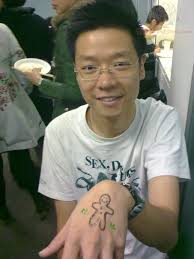 Smiley Man Glitter Tattoo On Hand - smiley-man-glitter-tattoo-on-hand