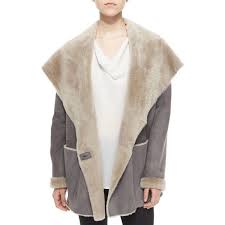 Vince Hooded Drape Collar Shearling Fur Jacket 2 395 Liked On Polyvore Featuring Outerwear Jackets Grey Fur Fur Jacket Vince Clothing Clearance Clothes