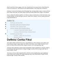 Contoh Cerita Fiksi Lengkap