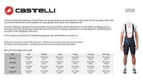 26 Exact Castelli Bib Size Chart