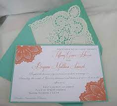 Coral Peach N Turquoise Blue Aqua Teal Blue Lace Wedding Etsy Turquoise Wedding Invitations Lace Wedding Invitations Blue Wedding Invitations