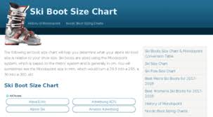 Welcome To Skibootsizingcharts Com Ski Boot Sizing Chart