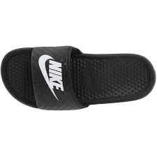 Black And White Nike Slides Womens Nike Benassi Jdi Slide Women S Sandals White Womens Sandals Vegan Leather Shoes Leather Shoes Woman