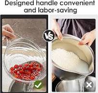 Amazon.com: 2-In-1 Rice Strainer,Large Rice Washer Beans ...