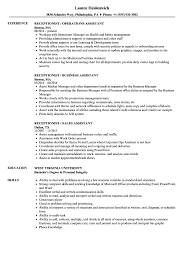 receptionist & assistant resume samples