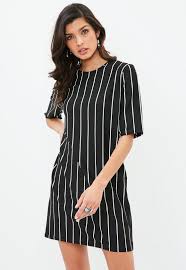 Black And White Striped T Shirt Dress Black T Shirt Dress With White Stripes Round Neck And Short Sleeves Women Dress Online Dresses Womens Dresses