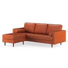 Sectional sofa for living room sofa bed couches and sofas sleeper sofa faux leather sofa sets modern sofa futon sofa contemporary upholstered home furniture with chaise and pillows. Modern Contemporary Tan Leather Sectional Allmodern