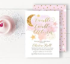 Twinkle little star theme invitation. The 15 Prettiest Baby Shower Invitations For Girls Catch My Party