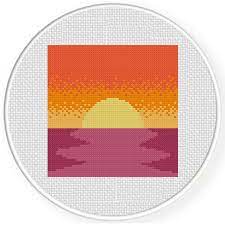 Sunset counted cross stitch patterns. Beautiful Sunset Cross Stitch Pattern Daily Cross Stitch