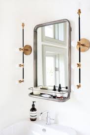 Hamilton hills clean large modern polished nickel frame wall mirror contemporary premium silver backed floating glass vanity bathroom metal frame rectangle hangs horizontal or vertical (24 x. Bathroom Mirror With Shelf Vintage Home Design Ideas With Regard To Dimensions 1000 X 1000 Vintage Bathroo Bathroom Design Bathroom Inspiration Trendy Bathroom