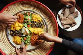 የኢትዮጵያ ምግብ) characteristically consists of vegetable and often very spicy meat dishes. The Curious History Of The Eritrean And Ethiopian Veggie Combo Taste Food Drink Oakland Berkeley Bay Area East Bay Express