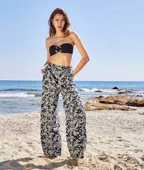 Pantalon Large Et Fluide Imprime Bandana Playa Noir Etam