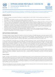 Number of samples which have tested positive. Syrian Arab Republic Covid 19 Update No 06 17 April 2020 Syrian Arab Republic Reliefweb