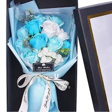 u 香皂系小型優雅粉藍玫瑰花有草 連盒 附黑紙袋無色差 原色實物圖高31cm x 寬28cmhkd 178 干花 hkshop 乾花束 乾花 情人節禮物 gift 少女 花束 花 女友 聖誕禮物 生日禮物 bday hkig hybrid tea roses tea roses rose