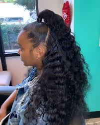 Half Up Half Down Crimps Click The Link In The Bio No Dms Deposit Required For All Braid Half Up Half Down Half Up Half Down Hair Hair Ponytail Styles