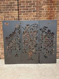 3 Panel Tree Metal Privacy Screen Decorative Panel Outdoor Garden Fence Art Decorative Panels Garden Fence Art Fence Art