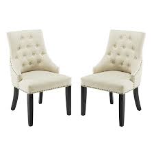 Dagonhil Fabric Dining Accent Chairs Set Of 2 Nailed Trim Beige Accent Chairs Victorian Dining Chairs Accent Chair Set