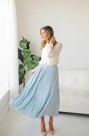 Dreaming Of Spring Light Blue Pleated Skirt Dm Fashion