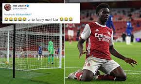 Ian wright has personally messaged jack grealish after he was caught not only breaking. Jack Grealish Jokingly Brands Bukayo Saka A Liar After Arsenal Man Claimed His Goal Was Deliberate Daily Mail Online