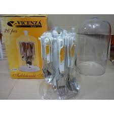 8 buah piring makan 10.5  8 buah piring sup 9″ 8 buah piring kecil 7″ 8 buah cangkir 8 buah lepek 8. Jual Sendok Set Vicenza Terbaru Lazada Co Id