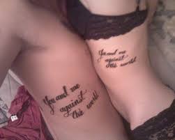 You Me Against The World Girlfriend Tattoos Couple Tattoos Meaningful Tattoos For Couples