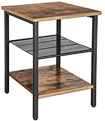 Amazon Com Beewoot End Table Industrial Nightstand Side Table With Storage Shelf For Living Room Bed In 2020 Side Table With Storage Living Room Organization Shelves