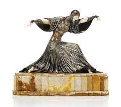 Goldscheider rare wien art deco figurine by dakon anna pawlowa sterbender schwan | ebay. Demetre Chiparus 1886 1947