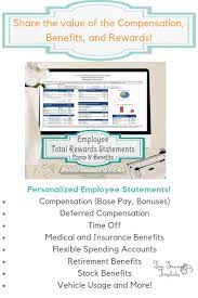 Employee Total Rewards Statement Total Compensation Statement Template Excel Employee Rewards Tuition Reimbursement Insurance Benefits
