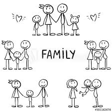 Set Of Stick Figures Happy Family Motherhood And Joy With Children Childish Hand Drawn Stick Men Show Stick Figures Stick Figure Drawing Stick Figure Family