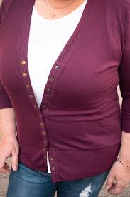 Lincoln Plum Snap Cardigan – Downtown Dandy