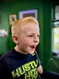 This little guy was beside himself with pure joy when he saw the results in  the mirror. First thing he said was “I'm not gonna mess this up by running  my hands