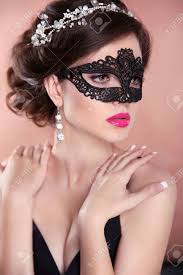The front portion and the bangs have been left loose over the forehead. Beauty Fashion Girl Model With Mask Makeup Hairstyle Jewelry Stock Photo Picture And Royalty Free Image Image 45002660