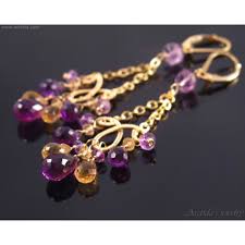 Shop diamond and pearl dangle earrings and other vintage and antique earrings from top jewelers around the world. Chandelier Earrings Citrine Amethyst Gold Earrings Domani