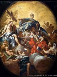 Sacred Art Of Jesus Trinity Holy Trinity Adored By St Michael Francesco Solimena 1700 O5h5443 Jesus Christ Art Sacred Art Holy Trinity