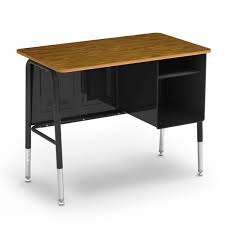 Virco 765mbb 765 Series V Jr Executive Student Desk With Side Metal Double Layer Storage Modesty Panel And Laminate Top Wayfair