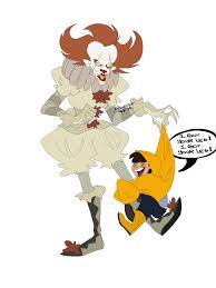 Georgie Plays With Penny Horror Movie Art Funny Horror Pennywise The Dancing Clown Totoro style georgie and pennywise. funny horror pennywise the dancing clown