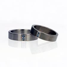 Matching Titanium Wedding Rings With Aquamarines By Torkkelijewellery 1180 00 Titanium Wedding Rings Aquamarine Wedding Ring Cool Wedding Rings