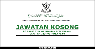 Permohonan jawatan kosong lhdn 2019 bertaraf kontrak kini dibuka. Jawatan Kosong Majlis Ugama Islam Dan Adat Resam Melayu Pahang