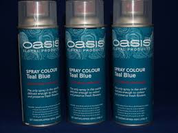 oasis flower colour spray paint 400ml can teal blue 2902