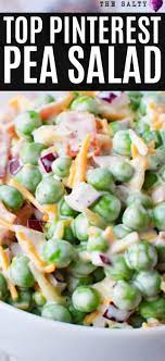 Pea Salad With Red Onions And Cheese Is A Quintessential Recipe For Spring And Summer With Its Creamy Pea Salad Recipes Spring Salad Recipes Salad Side Dishes