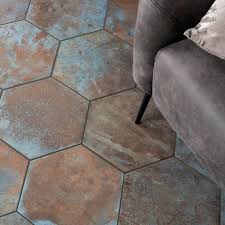 Shop our huge range of styles and colours today, with free samples and fast delivery. Oaken Teal Oxidised Hexagon Tiles Walls And Floors