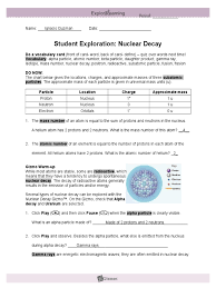 >>>go to explorelearning.com and open the element builder gizmo. Nucleardecay Explorelearninig Radioactive Decay Atoms