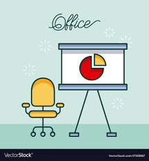 office board presentation pie chart armchair work