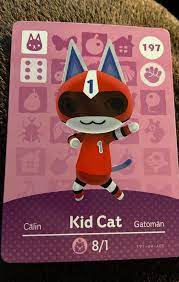 Animal Crossing Amiibo Card 197 Kid Cat Animal Crossing Cats Animal Crossing Animal Crossing Amiibo Cards