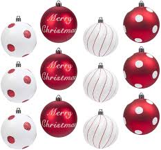 Shop the latest christmas white ornaments deals on aliexpress. Art Beauty Christmas Baubles 12pcs Shatterproof Xmas Tree Decoration Ornaments 80mm Handcrafted For Christmas Party Wedding Decor 80mm Red And White Amazon Co Uk Home Kitchen