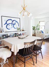 How To Center A Light Fixture Using A Ceiling Medallion Francois Et Moi Dining Room Ceiling Dining Room Lighting Craftsman Dining Room