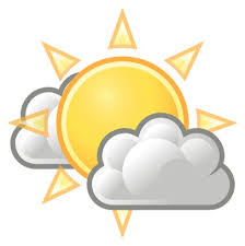 Plasticine sun, cloud, rain and lightning isolated on a white background. Partly Sunny Or Partly Cloudy Editorproof