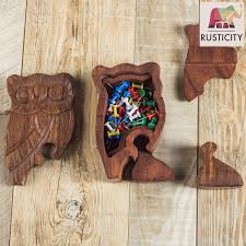 Melissa & doug see & spell learning toy. 4 7 X 3 In Handmade Owl Shape With Secret Storage Rusticity Wooden Puzzle Box Puzzles Toys Games Urbytus Com
